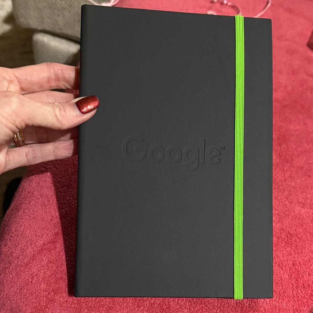 Google journal book with Neon Green Band